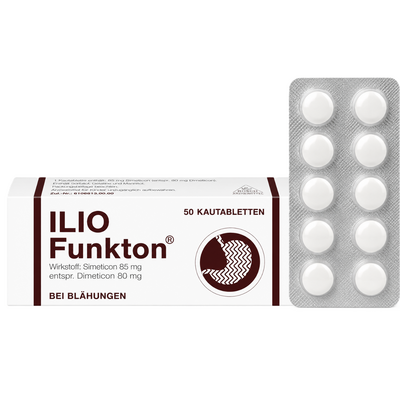 Faltschachtel und Blister der Ilio Funkton Kautabletten