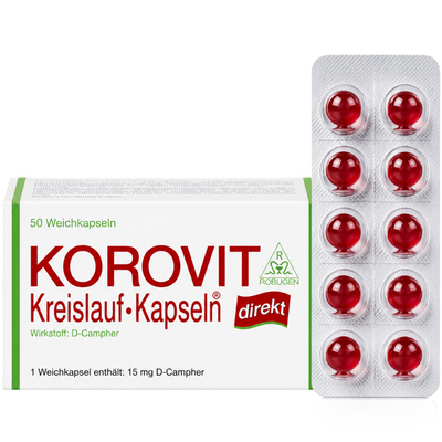 Faltschachtel und Blister der Korovit Kreislauf Tropfen