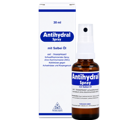 Faltschachtel und Sprayflasche des Antihydral Sprays