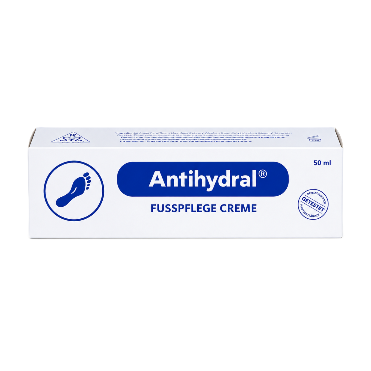 Faltschachtel der Antihydral Fusspflege Creme