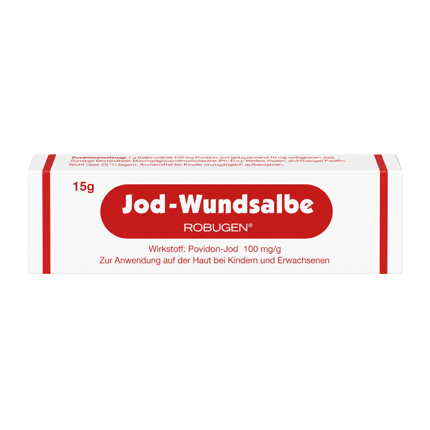 Faltschachtel der Jod Wundsalbe Robugen