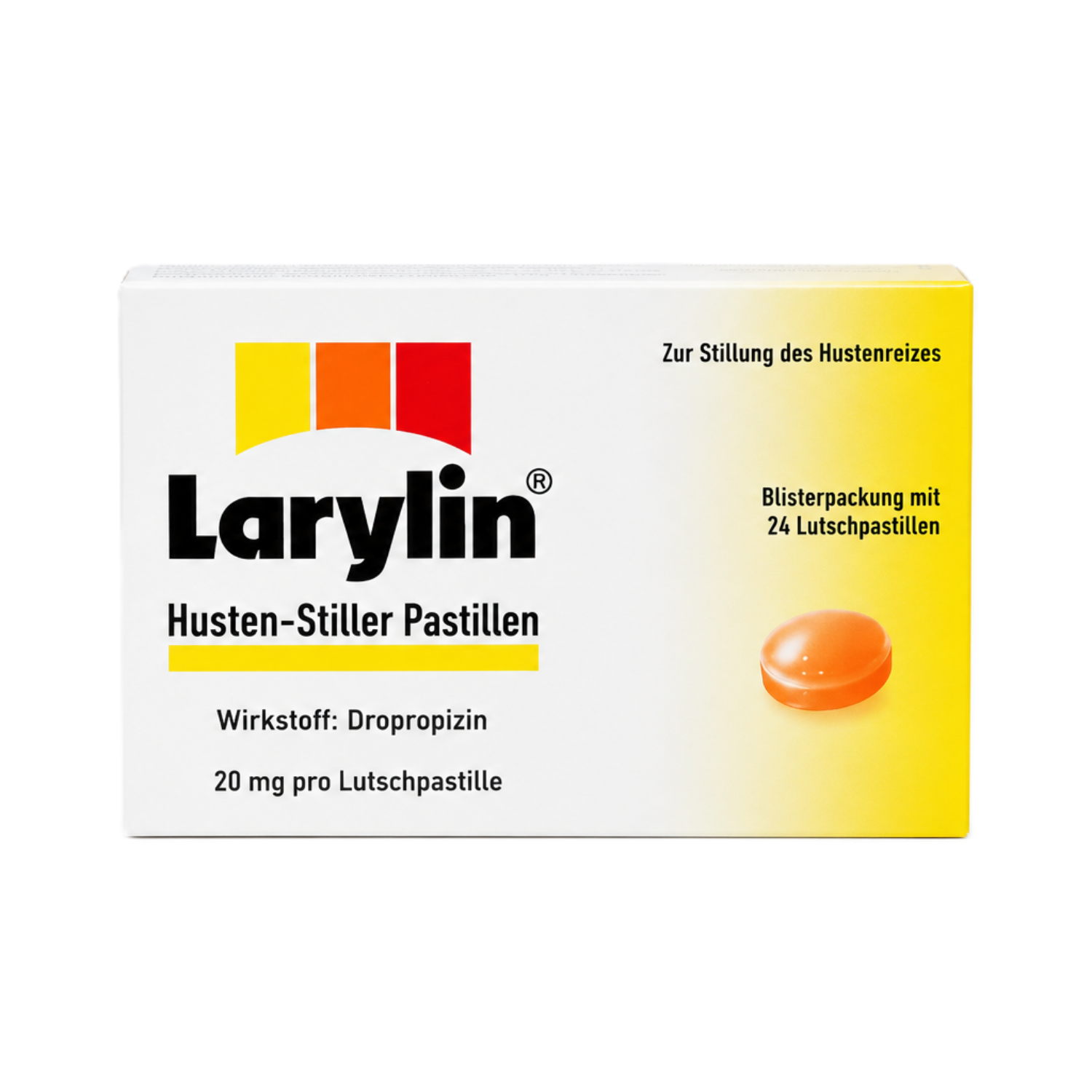 Faltschachtel der Larylin Hustenstiller Pastillen